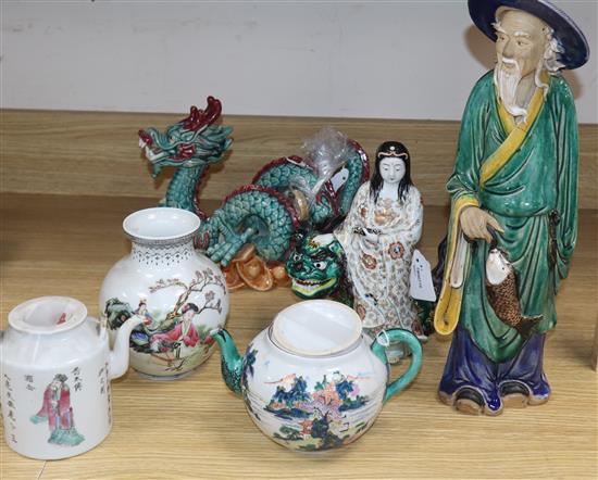 A group of Asian ceramics,
